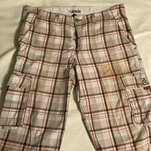 Men’s Carbon cargo shorts size 36 with stain on left front side